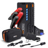 T6 800A 18000mAh Car Jump Starter for 7.0L Gas & 5.5L Diesel Engines with Quick Charge, LCD Display, Safety Features, Orange