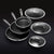 6 Piece Hybrid Stainless Steel Cookware Pan Set 8 inch, 10 inch, 12 inch with Glass Lids, Size: One size, Black