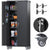 GangMei 72′′ Black Metal Garage Storage Cabinet with Wheels & Pegboard, 4 Adjustable Shelves, Lockable Tool Organizer