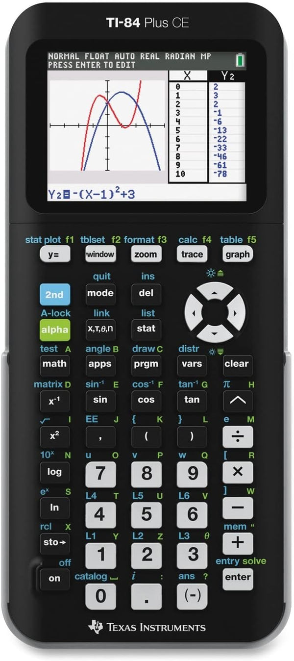 2025 Texas Instruments TI-84 Plus CE Color Graphing Calculator Black 7.5 Inch
