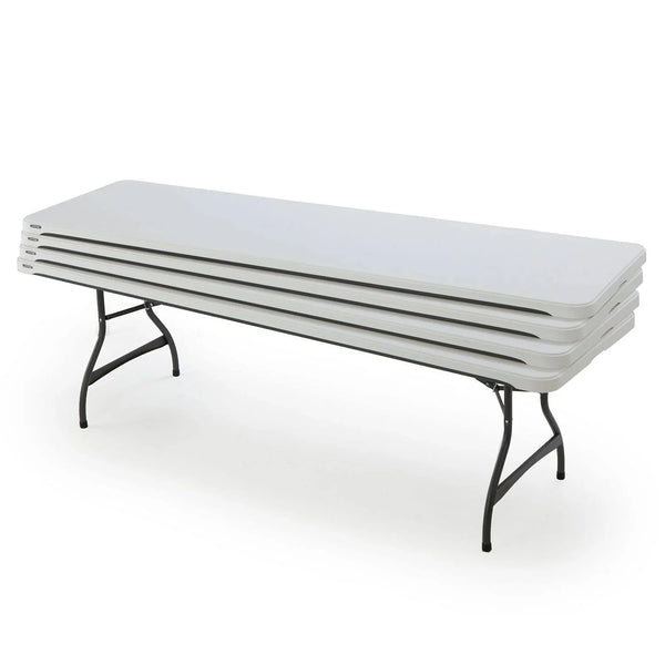 4-Pack Commercial Stackable Folding Table 8 Feet - White (80344)