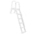 XtremepowerUS Deluxe Adjustable Pool Ladder, White – Fits 48-52′′ Above Ground Pools, Non-Slip Steps, Safety Handrails