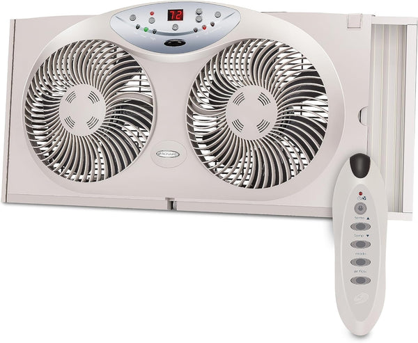 2025 Bionaire 8.5′′ Twin Window Fan with Reversible Airflow 3 Speeds Remote Control