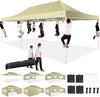 10x20 Heavy Duty Pop up Canopy Tent with 6 sidewalls Easy Up Commercial Outdoor Canopy Wedding Party Tents for Parties All Season Wind & Waterproof Gazebo with Roller Bag,Black(Frame Thickened)