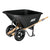 10 cu ft Poly Wheelbarrow with Dual 16′′ Pneumatic Tires and Hardwood Handles