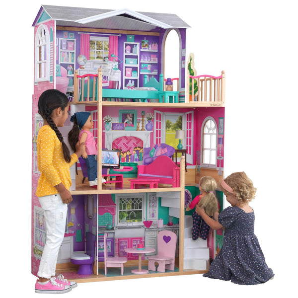 18-inch Wooden Dollhouse Manor, over 5?Tall with 12 Pieces, Assembly Required