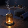 Wispoak Vintage Lantern Warmer glowing softly in a dim bedroom setting