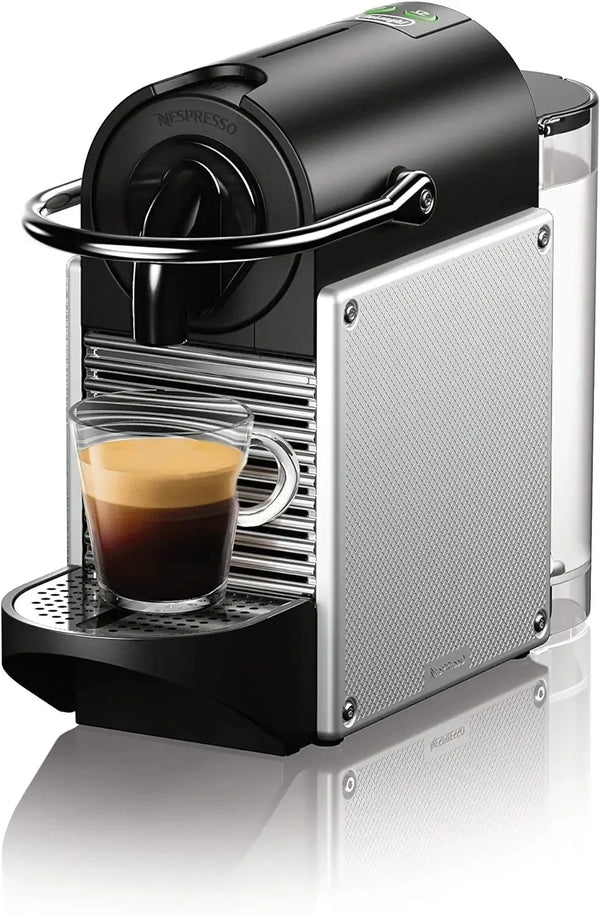 Nespresso Pixie Espresso Machine by De’Longhi, 19-Bar Pump, Compact Aluminum Design, Silver, 1100ml