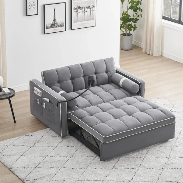 3 in 1 Sleeper Sofa Couch Bed,for Living Room Apartment,Grey
