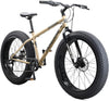 Mongoose Malus Mens and Women Fat Tire Mountain Bike, 26-Inch Bicycle Wheels, 4-Inch Wide Knobby Tires, Steel Frame, 7 Speed Drivetrain, Shimano Rear Derailleur, Disc Brakes