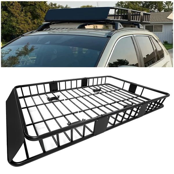 ECOTRIC 64" x 38" x 4'' Universal Roof Rack Cargo Carrier Basket