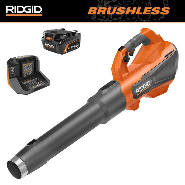 18V Brushless Cordless Leaf Blower, 510 CFM, 130 MPH, with 6.0Ah Battery & Charger