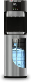 Dispenser for 5 Gallon Bottles - 3 Temperatures with Hot, Room & Cold Spouts, Child Safety Lock, LED Display with Empty Bottle Alert, Stainless Steel