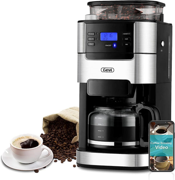 10-Cup Coffee Maker with Built-in Grinder