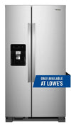 36-inch wide side-by-side refrigerator – 24 cubic feet stainless steel
