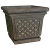 24 in. Sq. in Granite Stone Square Lattice Pot