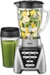 Oster Pro 1200 Blender with 6-Cup Glass Jar & 24-Ounce Smoothie Cup, Brushed Nickel, 1200W