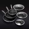 6 Piece Hybrid Stainless Steel Cookware Pan Set