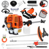 52cc, Powerful 2-Stroke Engine Weed Wacker with Multi-Function Attachments, 9500rpm Gas Powered Brush Cutter, Orange, for Lawn & Garden