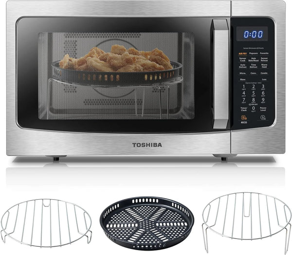 4-in-1 ML-EC42P(SS) Countertop Microwave Oven, Smart Sensor, Convection, Air Fryer Combo, Mute Function, Position Memory 13.6" Turntable, 1.5 Cu Ft, 1000W, Silver