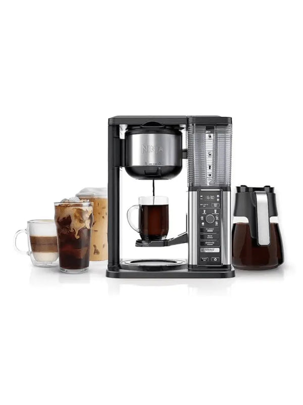 CM401 Specialty 10-Cup Coffee Maker with 4 Brew Styles for Ground Coffee, Built-in Water Reservoir, Fold-Away Frother & Glass Carafe, Black