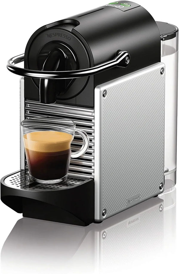 Nespresso Pixie Espresso Machine by De’Longhi, 19-Bar Pump, Compact Aluminum Design, Silver, 1100ml