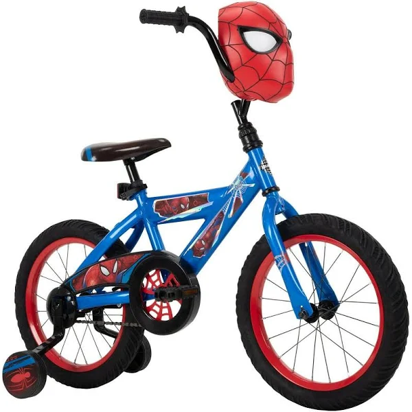Huffy Marvel Spider-Man 16′′ Boys’ Bike with Handlebar Bin & Training Wheels