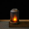 Wispoak Vintage Lantern Warmer detail shot — glass texture and brass crown