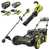 40V Brushless 20 in. Walk Behind Self-Propelled Mower/String Trimmer/Leaf Blower with (2) Batteries and (2) Chargers