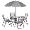 Outsunny 6 Piece Patio Dining Set for 4 with Umbrella