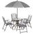 Outsunny 6 Piece Patio Dining Set for 4 with Umbrella