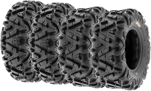 Set of 4 ATV/UTV off-road tires, 25x8-12 front and 25x10-12 rear, 6 PR, tubeless A033