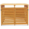 Outdoor 4.9 ft. x 4 ft. Wooden Trash Bin and Recyclables Storage Shed - HANWS0103-NAT