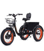 Electric Tricycle for Adults Folding E-Trike Motorized Tricycle Electric 3 Wheels Trike Powerful 500W Motor Electric Tricycle 48V15AH Lithium Battery Max 20MPH 20*4.0” Fat Tire Orange