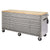 72 in. 18-Drawer 24 in. D Mobile Workbench with Solid Wood Top Stainless Steel