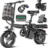 Electric bicycle for adults and teenagers, foldable e-bike for commuters and city use, foldable e-bike motor 48V 24MPH