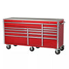 Heavy-Duty 72 in. W x 24 in. D 15-Drawer Tool Chest Stainless Steel Top and Dual Locks Mobile Workbench