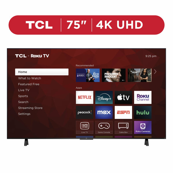75′′ 4-Series 4K UHD HDR Smart TV with Roku, Voice Control, and Premium Design