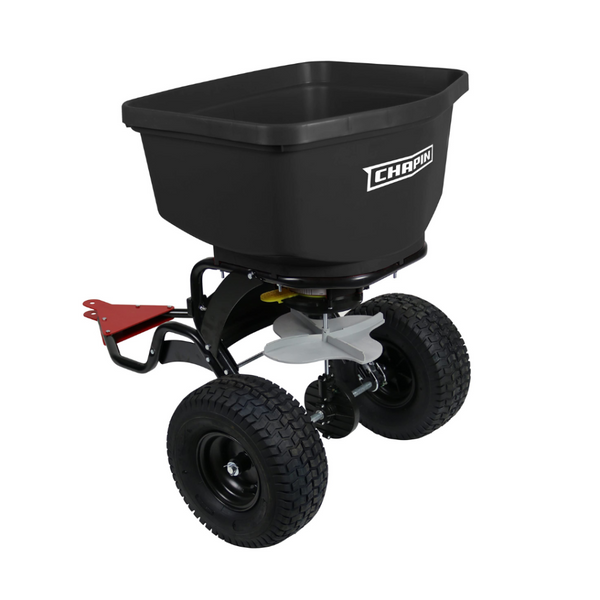 8622B 150-Pound Tow Behind Spreader with Auto-Stop Impeller, 11 Gate Adjustments, USA Made