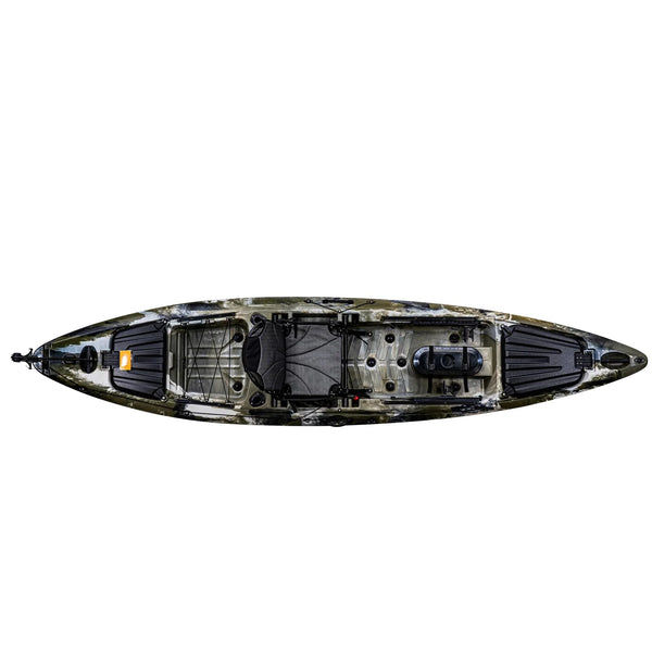 13FT Fishing Kayaks, Sit on Top Kayak for Adults with Paddle Comfortable Seat, Capacity of 400LBS, Hard Shell Recreational Ocean Kayak Boat