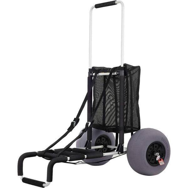 BENTISM Beach Cart for Sand, 165 lbs Capacity, Foldable, Adjustable Handle, 13′′ Balloon Wheels, Black