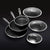 6 Piece Hybrid Stainless Steel Cookware Pan Set 8 inch, 10 inch, 12 inch with Glass Lids, Size: One size, Black