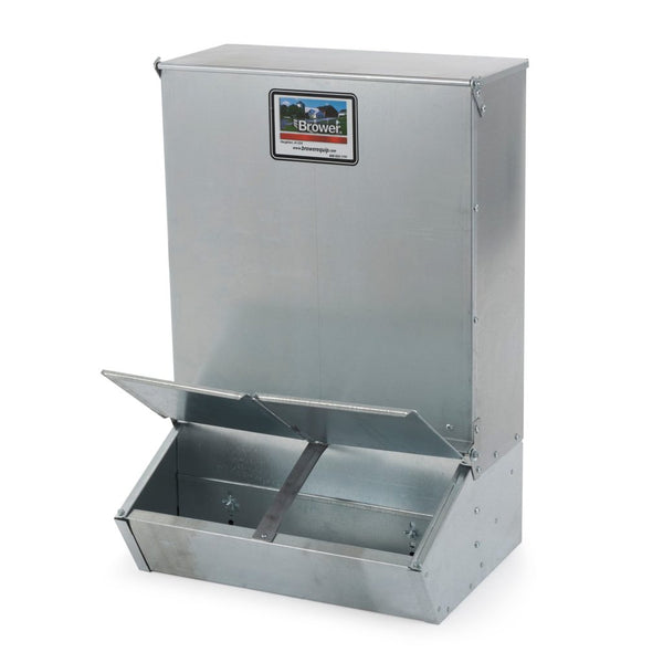 Brower 2 Door Hog Supplement Feeder, 3.7 Bushels, Weather-Resistant, Alloy Steel, Feeds 8 Hogs
