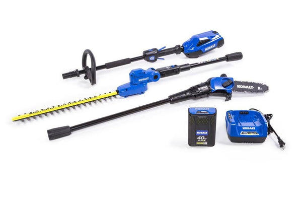 40V Cordless Pole Hedge Trimmer & Saw Combo Kit with Battery & Charger – 20′′ Blade, 8′′ Bar