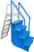 Non-slip entry steps for pools | Grey | For above-ground pools | Can be installed on terraces with a height of 122 to 137 cm | Load capacity up to 136 kg