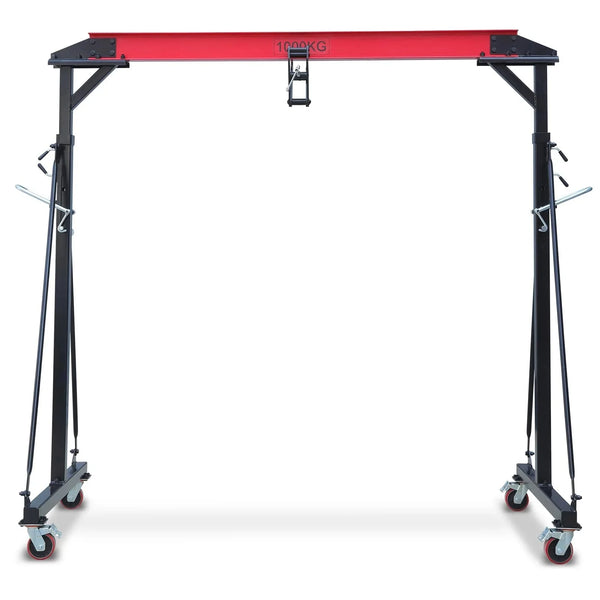 2025 1-ton gantry crane, adjustable, 2200 lbs lifting capacity, height adjustable 96.5"-143.7", portable hoist for factory, construction site, warehouse, auto repair shop