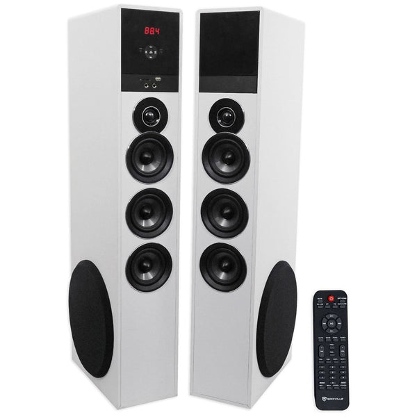 TM150W Home Theater System with 10′′ Subwoofer, Bluetooth, and Remote Control – White