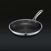 6-piece hybrid stainless steel cookware set (8 inch, 10 inch, 12 inch) with glass lids, one size, black