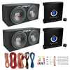 TNE212D 12" Subwoofer (2 Pack) + Monoblock Amplifier (2 Pack) + Amp Wire Kit