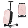 Scooter Luggage for Kids & Adults, Hardside Ride on Suitcase for Kids Ages 4-15 Multifunctional Lightweight Foldable Carry on Luggage with Wheels Ride on for Children Teenagers, Pink